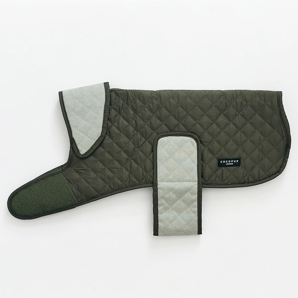 Abrigo Acolchado de Lujo para Perros – Country Khaki | Cocker Spaniel